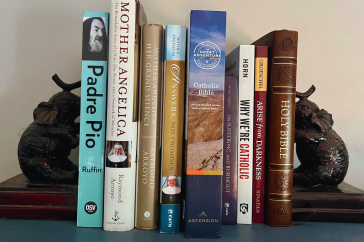 Catholic books on shelf